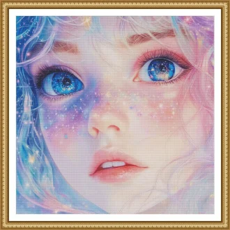 Cartoon Girl 14CT 16CT 18CT Printed Canvas Cross Stitch DIY Set Chinese Pattern Kit Home Needlework Embroidery 68 Colors